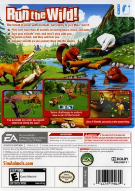 SimAnimals box cover back
